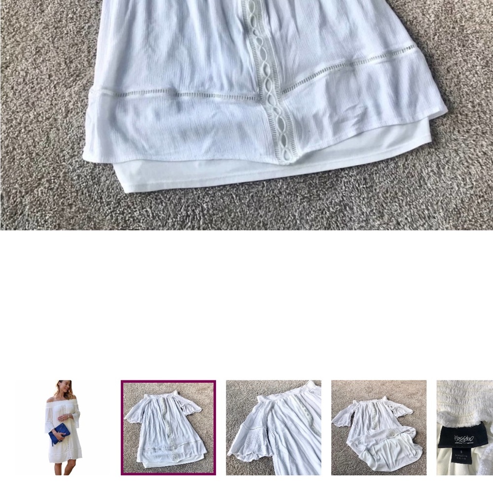 Mossimo White Off Shoulder White Eyelet Dress